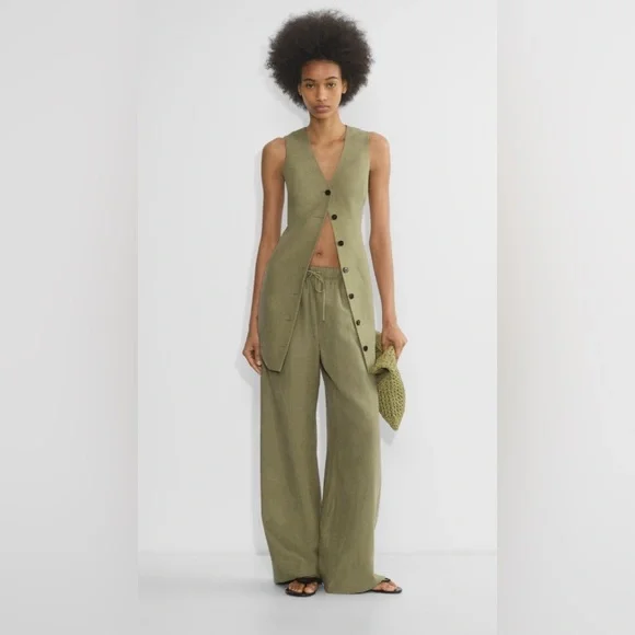 Aritzia Wilford CruiseLine Aria Button-Front V-Neck Vest Mini Dress - Picture 2 of 10